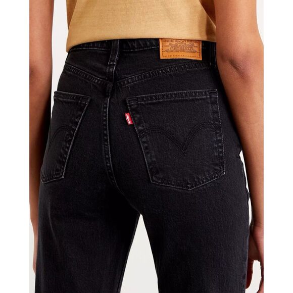 Levis Ribcage Bootcut Jeans Womens 27 Black High Rise 90s Button Fly Stretch - Picture 5 of 16